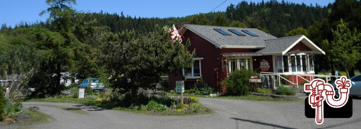 Chimacum, WA, an image of a local neighborhood with several houses, parked cars, and pine trees